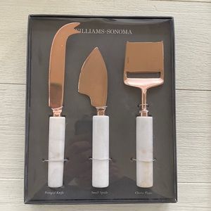 White Marble & Copper Cheese Knives